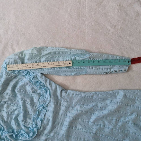 Vintage Juliet Sleeve Robin-Egg Blue Maxi Dress - Picture 9 of 16